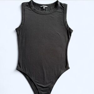 Black Sleeveless One-Piece Bodysuit